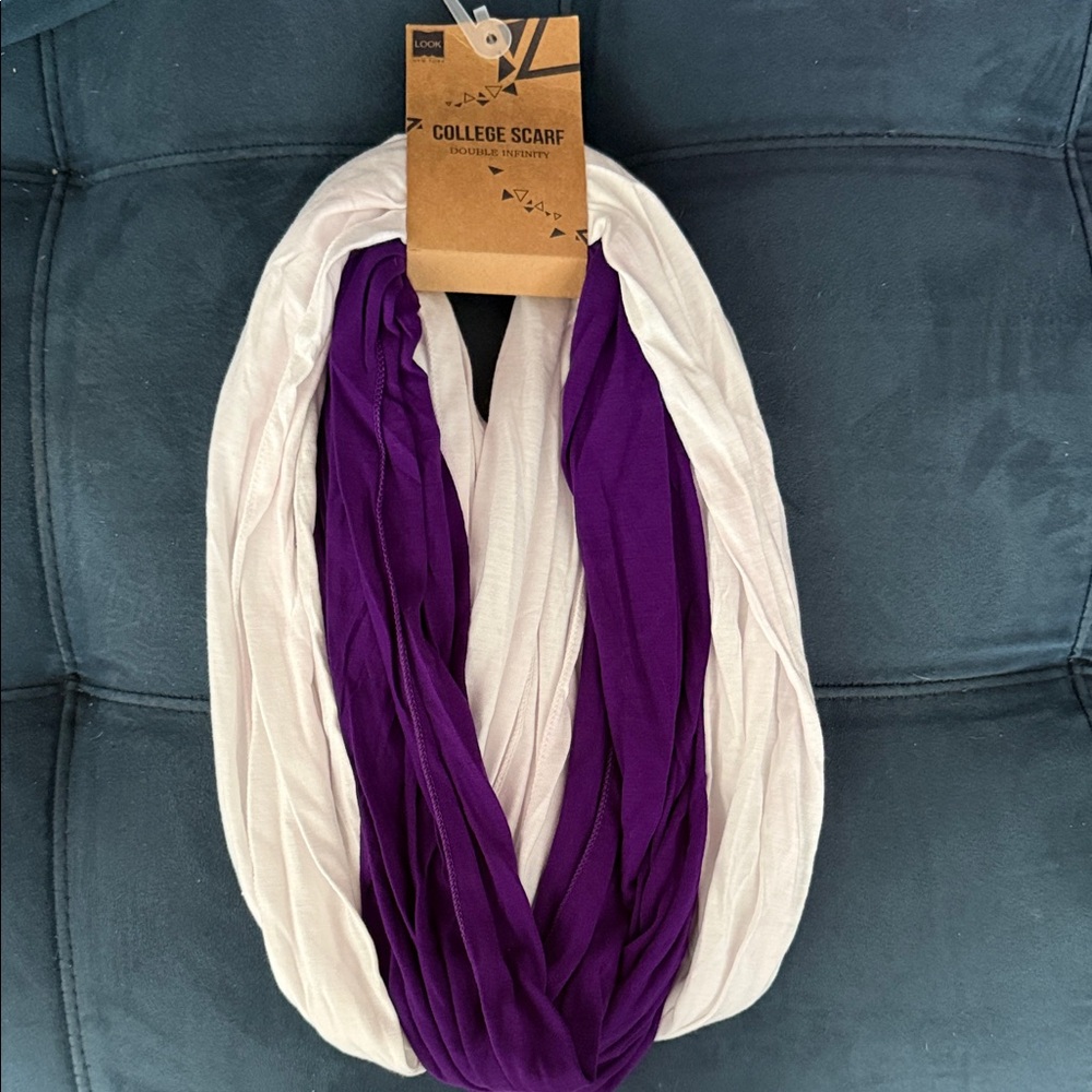 Elegant Purple and White College Scarf